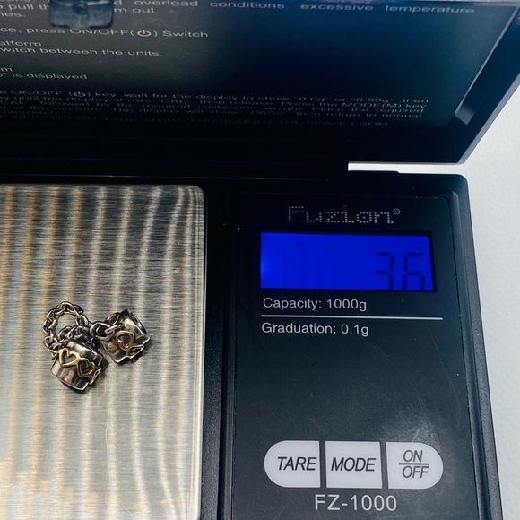 EUC Pandora 790307-05 Sterling Silver w/ 14k Gold Two Tone Heart Safety Chain - Picture 11 of 11